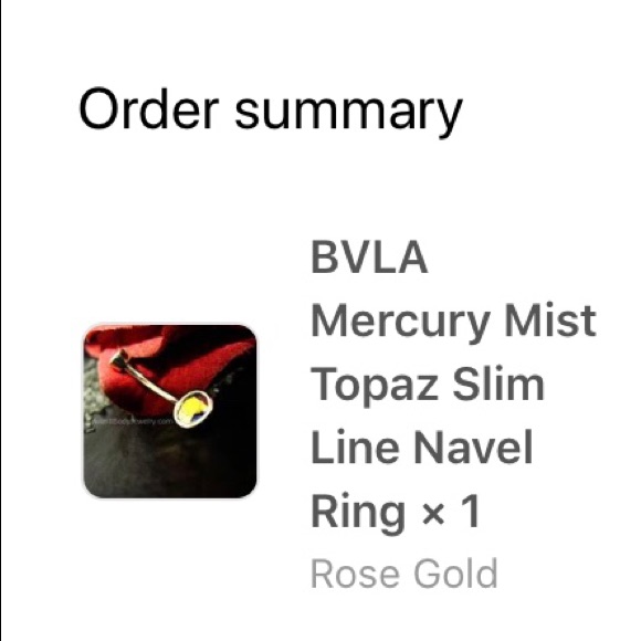 Bvla Solid 14k Rose Gold Mercury Mist Topaz Naval Curve